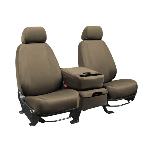 Super Mesh Seat Covers shown on seats with center console, breathable mesh fabric for cool comfort and a custom-fit look.