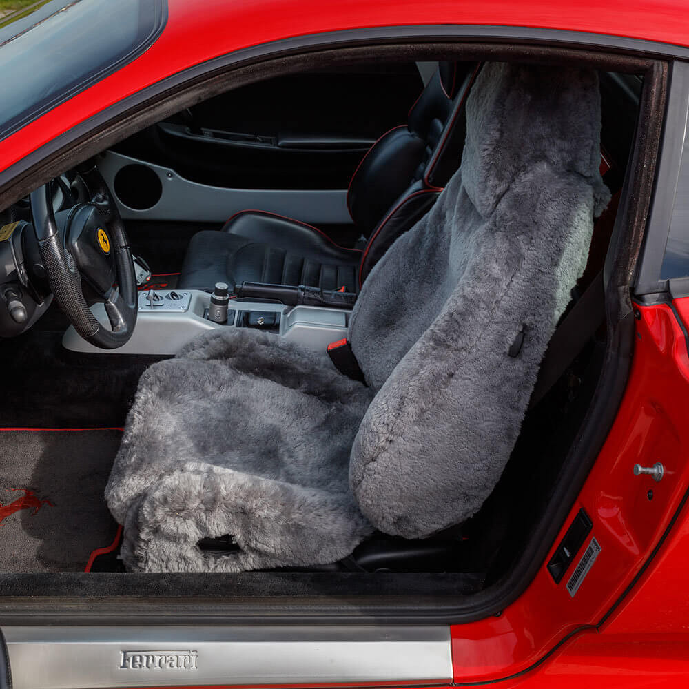 Shearling Back Seat Protector with Headrest