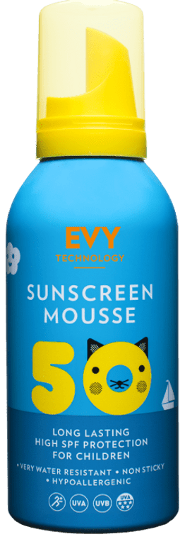 Evy technology spf50 kids sunscreen mousse 150ml sun protection