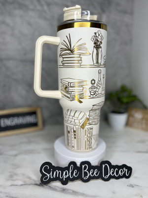 Cream/Gold 40 oz Tumbler