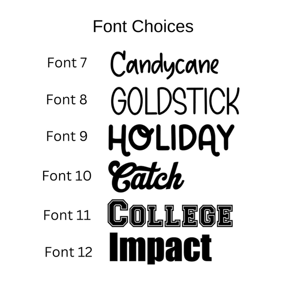 Font choices 7-12