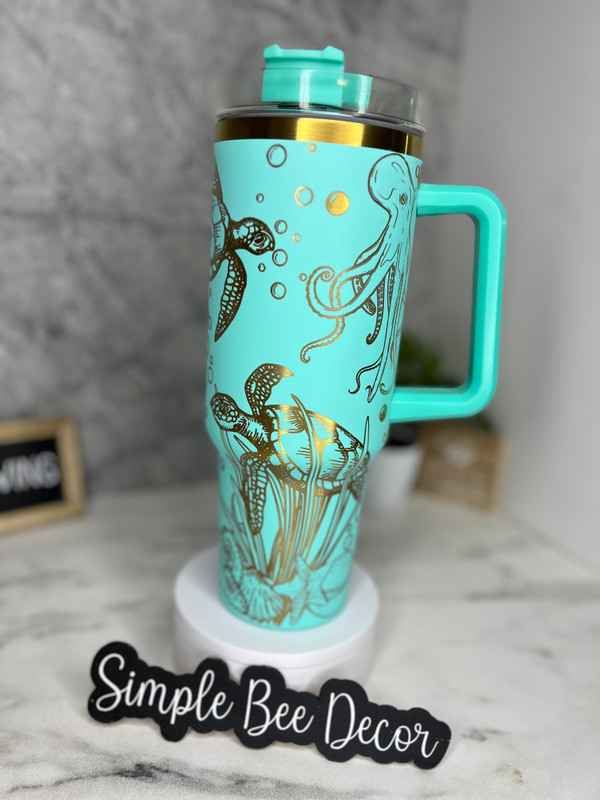 Glacier/Gold 40 oz Tumbler