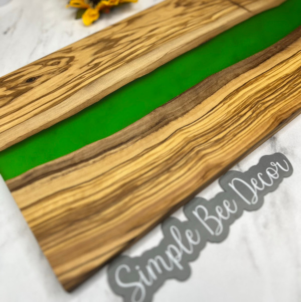 Resin Olive Wood Board - Green