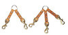 2 Dog Leather Coupler with Brass Snaps