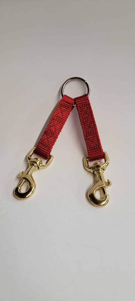 2 Dog Nylon Coupler with Brass Snaps