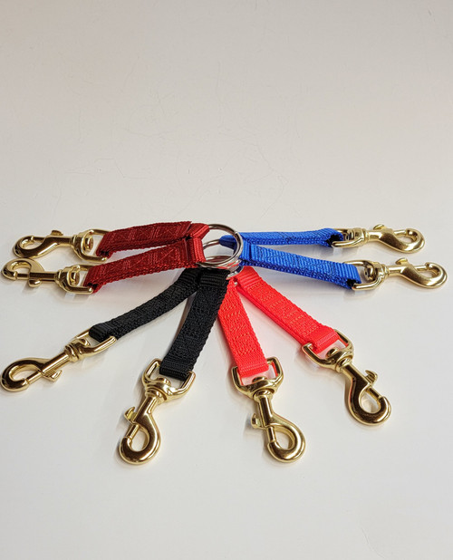 2 Dog Nylon Coupler with Brass Snaps