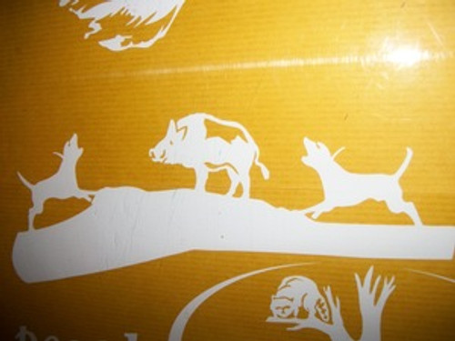 Hog Bayed with 2 Dogs, Window Decal