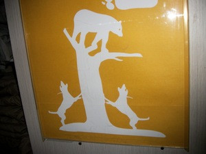 Large Bear with 2 Dogs, window decal