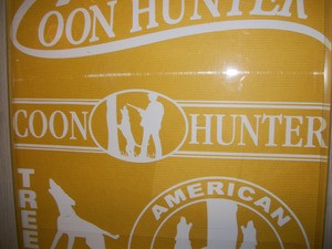 Coon Hunter Window Decal (With hunter & dog)