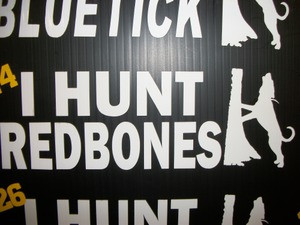"I Hunt Redbones" Window Decal