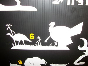 2 Turkeys in Strut Window Decal