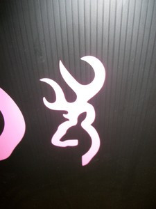 Pink Buck Head Window Decal (small)