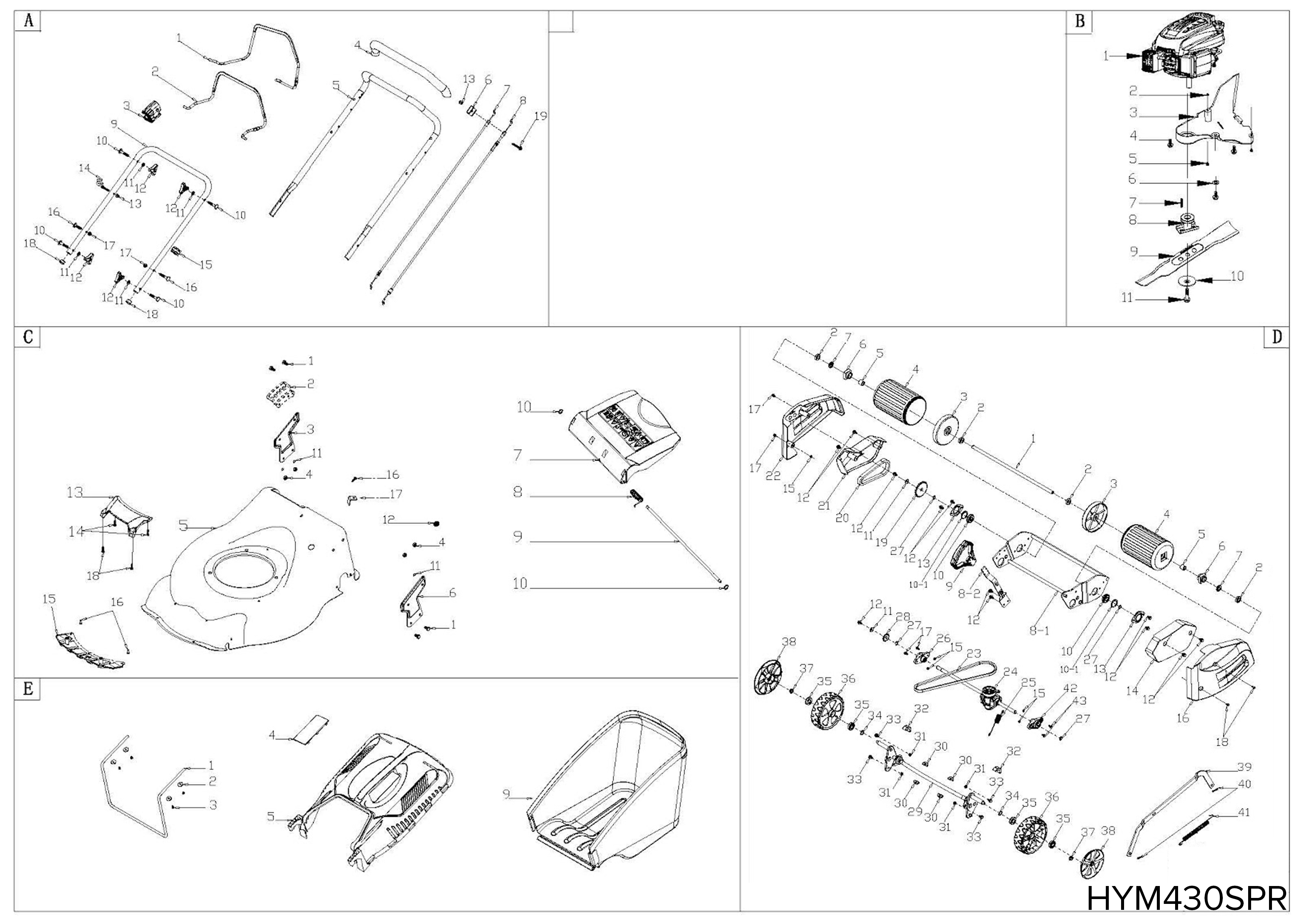 hym430spr body exploded view