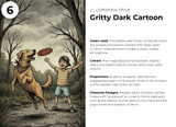 Young boy playing frisbee with his dog in Gritty Dark Cartoon style