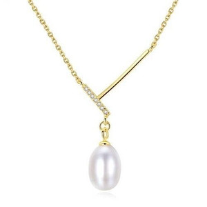 Unique Design Wholesale 925 Sterling Silver Jewelry Pearl Pendant Necklace - White A392-sine0110
