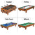 4-in-1 Combo Game Table Set Foosball Table with Billiards and Hockey - Color: Brown D681-TY580385