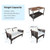 4 Pieces Patio Rattan Acacia Wood Furniture Set with Cushions and Armrest - Color: Espresso D681-HW69538+