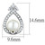 3W665 - Rhodium Brass Earrings with Synthetic Pearl in White A874-3W665
