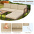 5 Pieces Patio Furniture Set Acacia Wood Sectional Set with Heavy-Duty Metal Frame-Beige B593-HW71665+