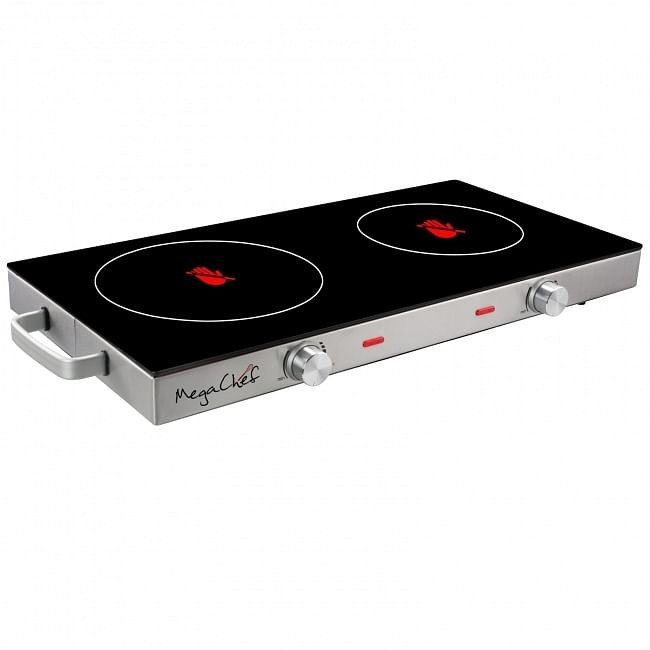 MegaChef Ceramic Infrared Double Electric Cooktop D970-MC-6200IC