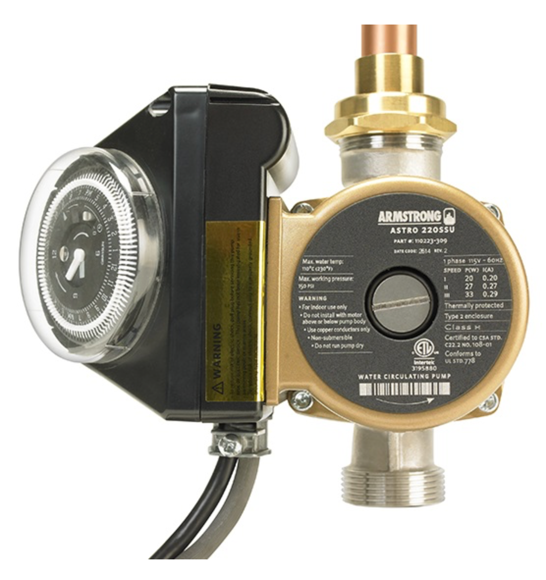 secondary return pump with timer