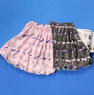 HK - HK260107 Double Patterns Bubble Skirt (2 Ways)
