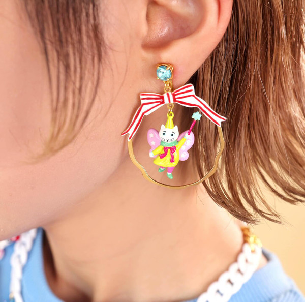 Flying Cat Earrings
