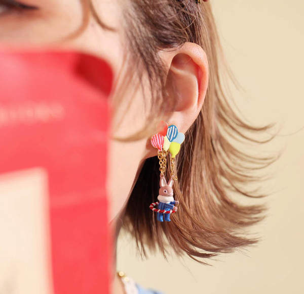 Balloon Rabbit Cat Earrings