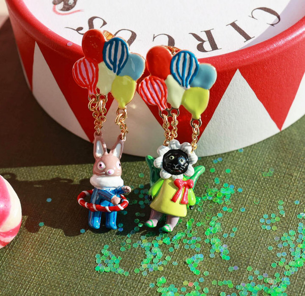 Balloon Rabbit Cat Earrings