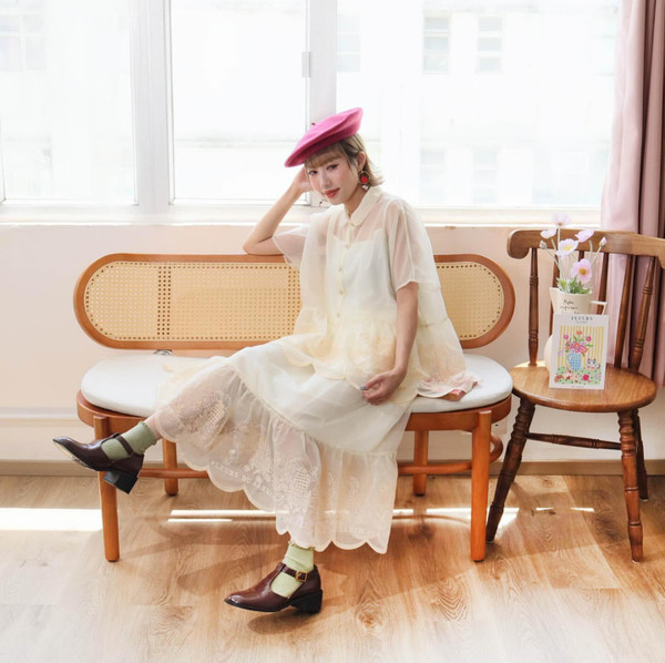 Embroidered Chiffon Skirt