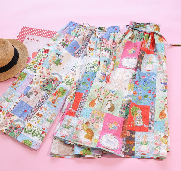 AF - AF251004 Patchwork Pattern Wide Leg Trousers