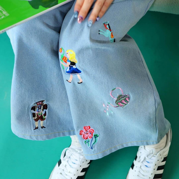 NL - SSMR260105 Embroidered Denim Overall