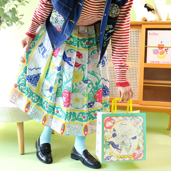 Pattern Pleated Skirt