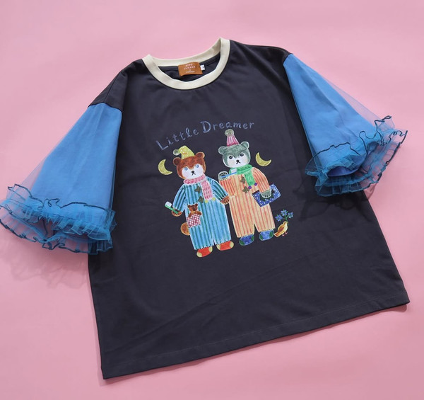 AF260601 Cotton Ruffle Layer Sleeve Tee