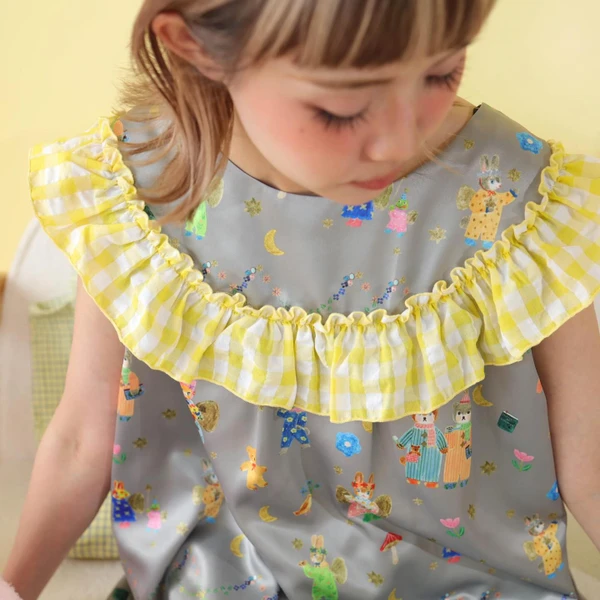 AF260704 Check Pattern Sleeveless Pyjama Set