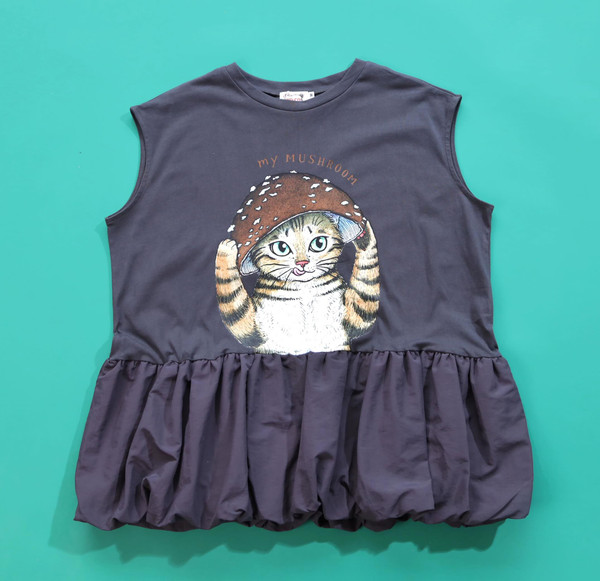 YOCO - YC260701 Bubble Hem Sleeveless Tee