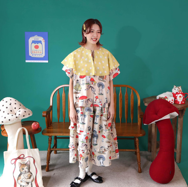 YOCO - YC260804 Ruffle layers pattern loose pants