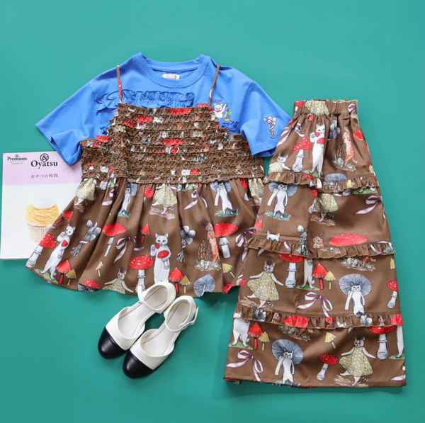 YOCO - YC260804 Ruffle layers pattern loose pants