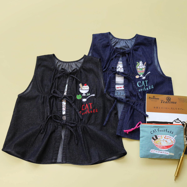 TCG - TCG260901 Embroidery Denim Sleeveless Jacket