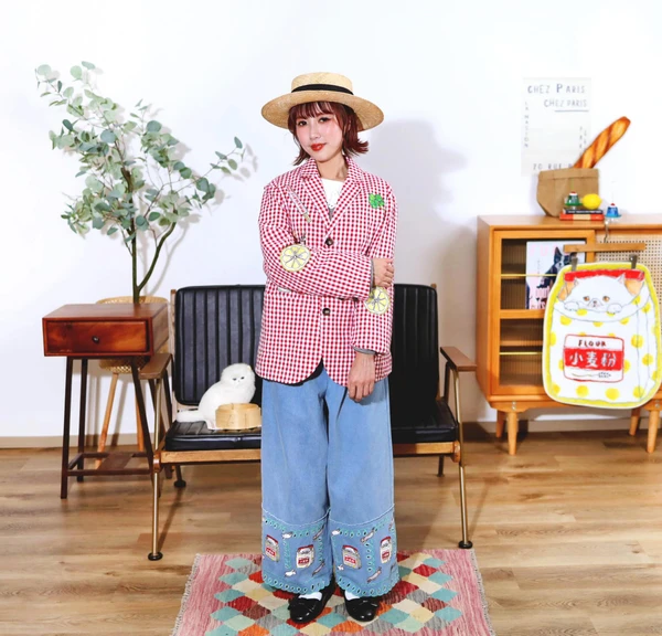 TCG - Embroidered Check Blazer