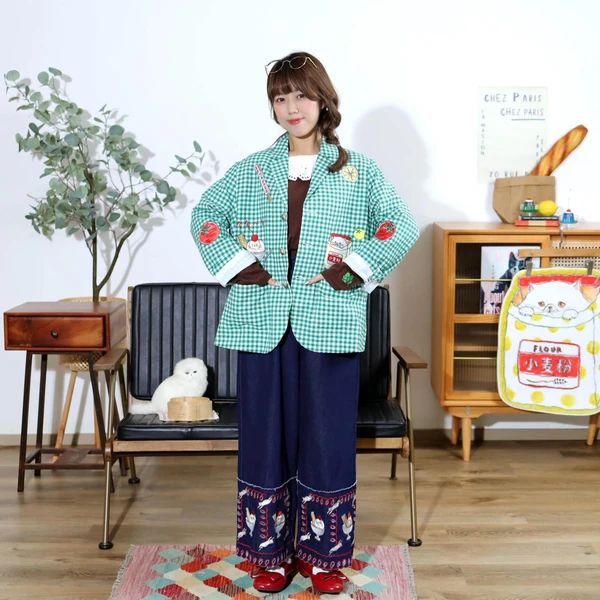TCG - Embroidered Check Blazer