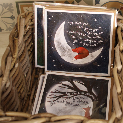 The Fox Under The Moon Greeting Cards