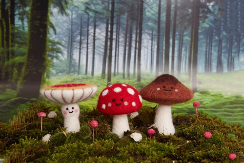 Simply Make Needle Felting Kit, Toadstools Set