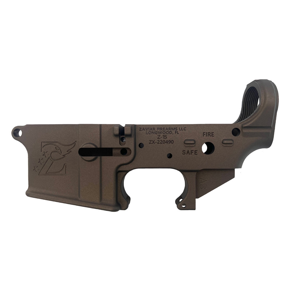 Zaviar MIDNIGHT BRONZE CERAKOTED MIL-SPEC AR15 Stripped Lower Receiver