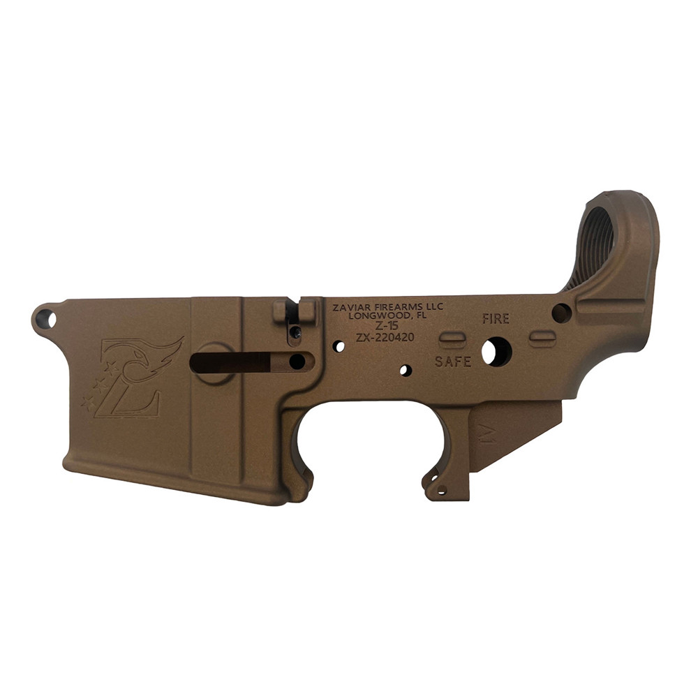 Zaviar BURNT BRONZE CERAKOTED MIL-SPEC AR15 Stripped Lower Receiver