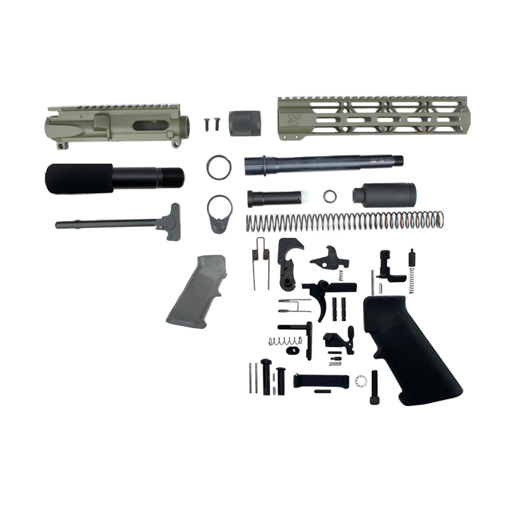 AR9 - ZAVIAR 9MM 'STINGER PDW SERIES' (MAGPUL OD GREEN) BUILDER KIT /7.5"-8.5" NITRIDE / 1:10 TWIST / 10" MLOK HANDGUARD