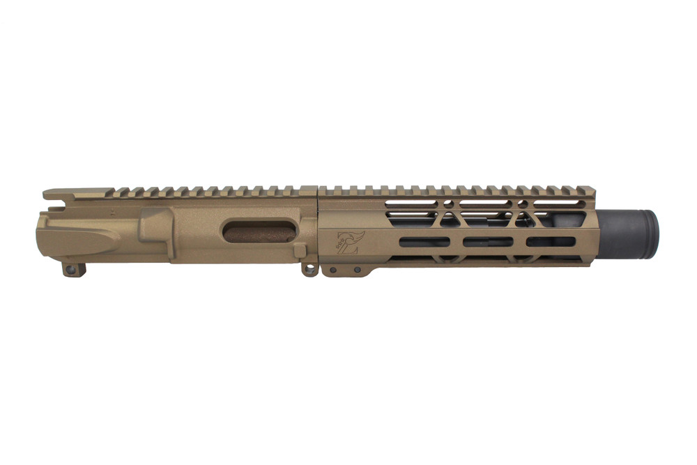 Z9 'Stinger PDW' 9mm Assembled Upper Receiver Burnt Bronze | 5.5" Barrel | 7" MLOKHandguard | Zaviar Flash Can Muzzle Device 
