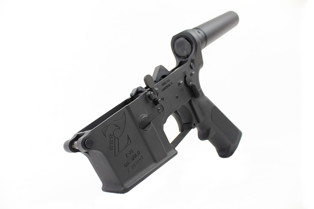 AR-15 Black Cerakote Complete Lower Receiver with Pistol Tube