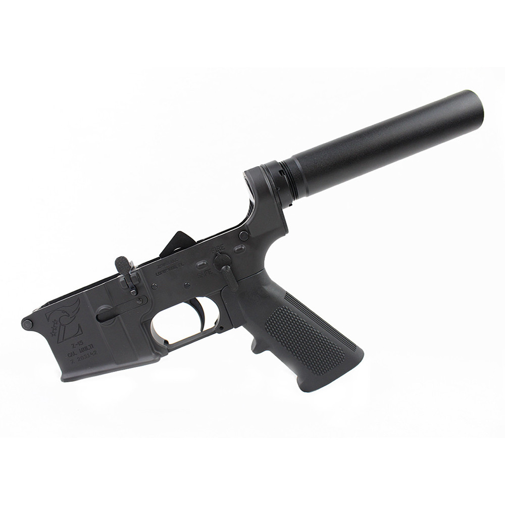 AR-15 Black Cerakote Complete Lower Receiver with Pistol Tube (CLR/PSTLT)