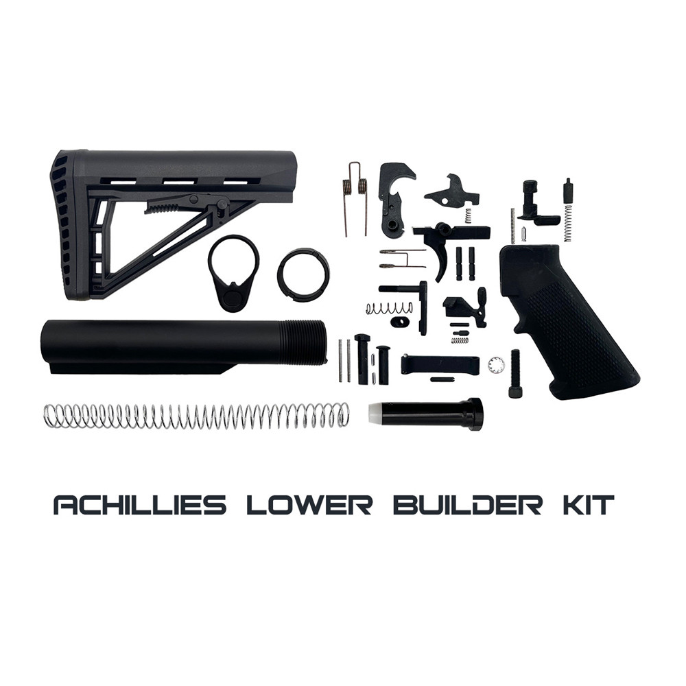 Zaviar Achillies Buttstock Lower Build Kit / Lower Parts Kit - .223/5.56 Black Trigger and Hammer